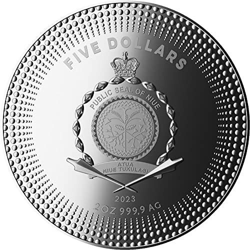 2023 DE Kıtalar PowerCoin Mont Blanc Avrupa 2 Oz Gümüş Sikke 5 $ Niue 2023 Kanıtı