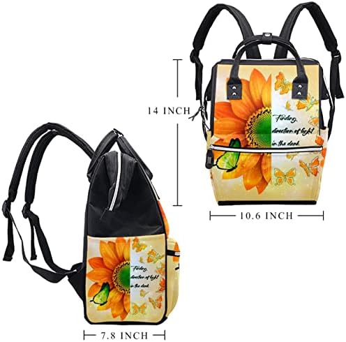 GUEROTKR seyahat sırt çantası, bebek bezi çantası, sırt çantası bebek bezi çantaları, kelebek ışık ayçiçeği sloganı