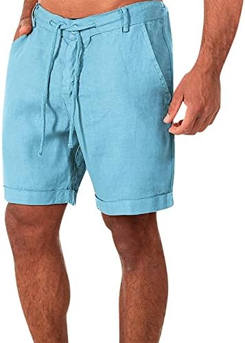 RTRDE erkek Şort Spor Pamuk Keten Rahat Gevşek Şort Pijama Cep Koşu Şort Pantolon Erkekler