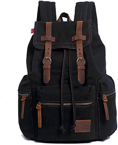Keten sırt çantası Unisex Vintage Casual Sırt Çantası 17 inç Dizüstü Daypacks Schoolbag Koleji Bookbag Yürüyüş Kamp
