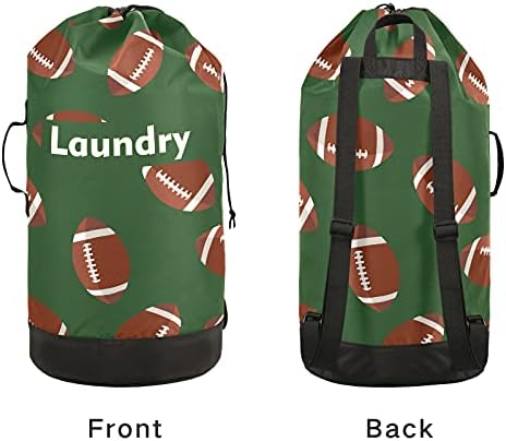 Kahverengi Amerikan Futbolu çamaşır torbası Omuz Askıları ile çamaşır sırt çantası İpli Kapatma Asılı Sepet Daire