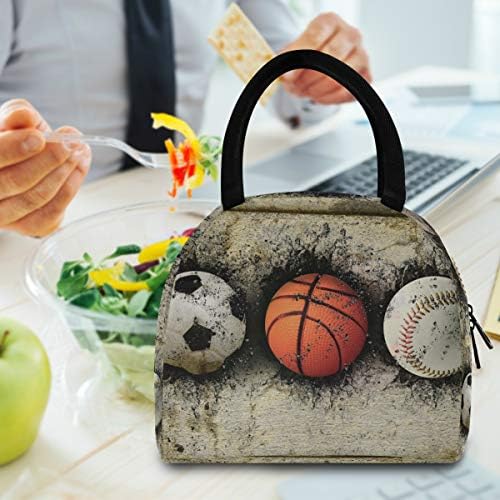 Yalıtımlı öğle yemeği çantası Kadın Basketbol Beyzbol Futbol Gömülü Tuğla Duvar Büyük Sızdırmaz yemek taşıma çantası
