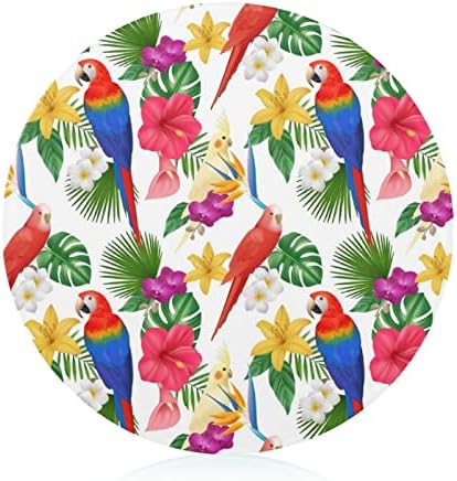 Renkli Çiçekler ve Kuşlar cam kesme Tahtaları Yuvarlak doğrama tahtası Kişiselleştirilmiş Özel Kesim Paspaslar Mutfak