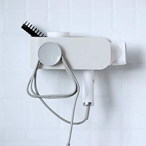 Anncus Yaratıcı saç kurutma makinesi duvar plastik saklama tutucu Kısa banyo duvar asılı saklama kutusu - (Renk: Mavi)