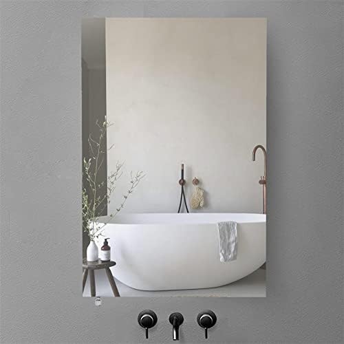 Aynalı Banyo için Movo Ecza Dolapları, 18 G x 24 Y Aynalı Organizatörlü Tek Kapılı Banyo Aynalı Dolap, Aynalı Dolap