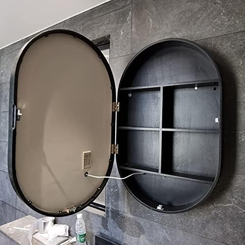 RAZZUM Ayna Oval Led aynalı dolap, 500X800MM Banyo Duvar aynalı dolap, Sensör Dokunmatik Kontrol, ışık sıcaklığı 3000k