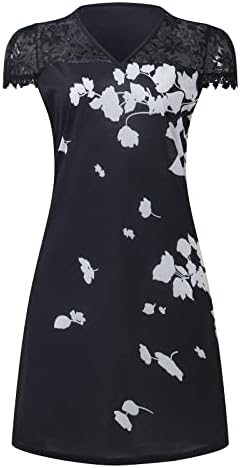 ZEFOTİM Elbiseler Kadınlar için 2023 Kısa Kollu Flora Mini T Shirt Elbise Yaz Moda Rahat Plaj Cover Up Mayo
