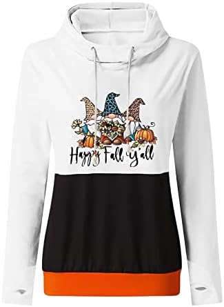 Bayan Cadılar Bayramı Kapüşonlu Sweatshirt Komik Kabak Baskı Sonbahar Hımbıl Uzun Kollu Gevşek Hoodies Kazak Tişörtü