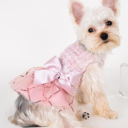 Köpek Elbise, Pembe Pet Köpek Giysileri Prenses Tutu Etek Giyim Küçük Köpek Kız için